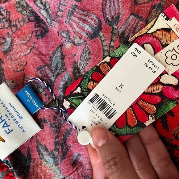 NWT FARM RIO One Shoulder Tropical Floral Red Cropped Top M - Picture 4 of 6